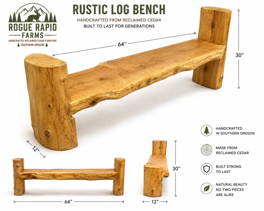 Handcrafted live-edge cedar product from Rogue Rapid Farms